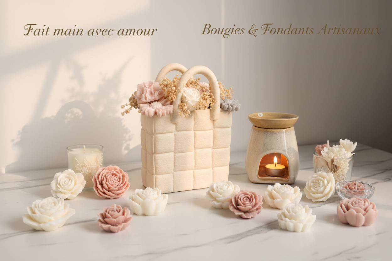 Bannière avec vase sac à main