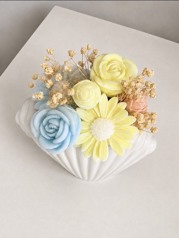 Bouquet de Fondants Parfumés Vase coquillage