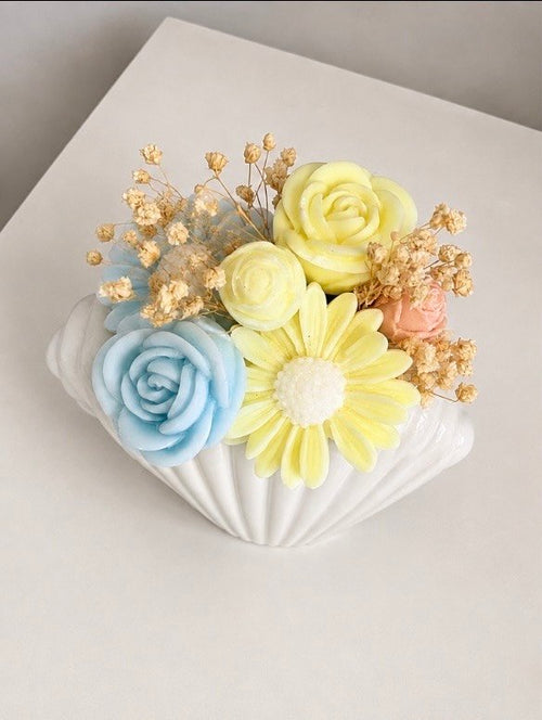 Bouquet de Fondants Parfumés Vase coquillage
